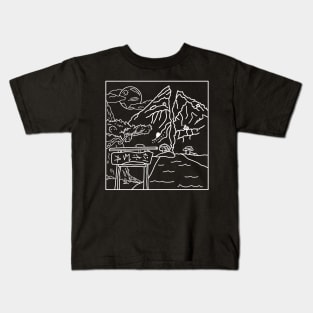 Split mountain moonlight Kids T-Shirt